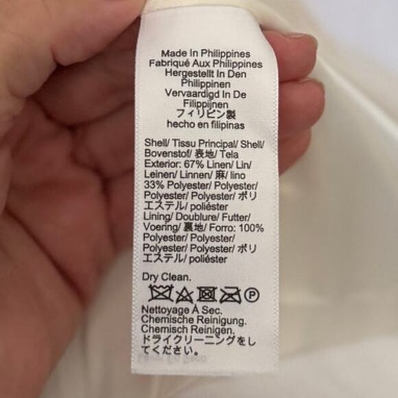 J CREW Helena One Button Blazer in Chelsea Linen-Cupro Blend Size 12 Color White - Picture 6 of 7